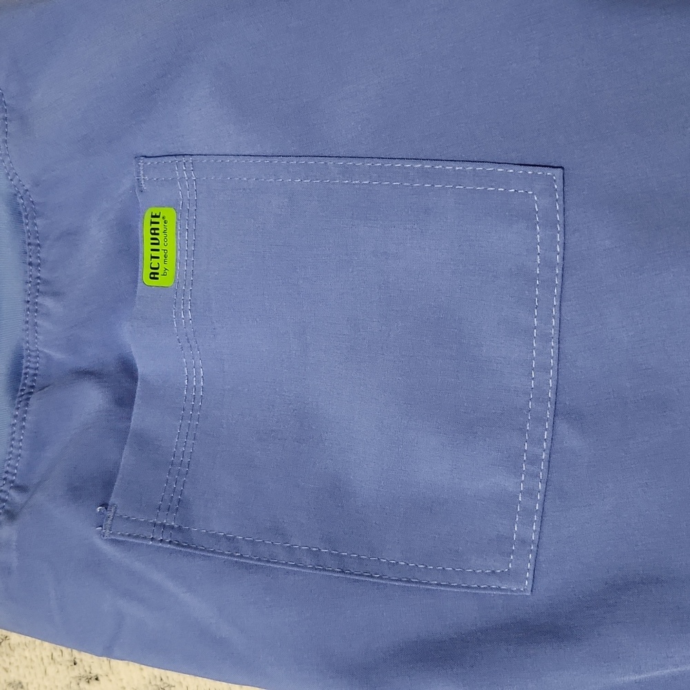 Blue Scrub Set with Yellow Accents - Picture 8 of 10
